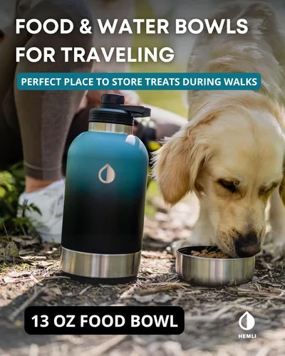 Vista 6 de Botella de agua para perros, botella de agua de viaje aislada para perros, dispensador de botellas de agua para mascotas de acero inoxidable