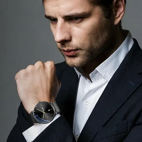 Vista 7 de Automatic Watches for Men, Luxury Minimalist Men's Automatic Watch Negro