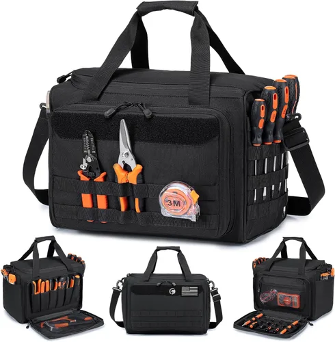 KSIBNW Bolsa de herramientas de 14 pulgadas, organizador de herramientas resistente para hombres, bolsa de mano táctica, bolsa organizadora de