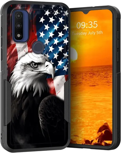 Vista 16 de para Moto G Play 4G 2024, funda de dos capas híbrida resistente y a prueba de golpes, PC duro + silicona suave protectora para Motorola Moto G Play