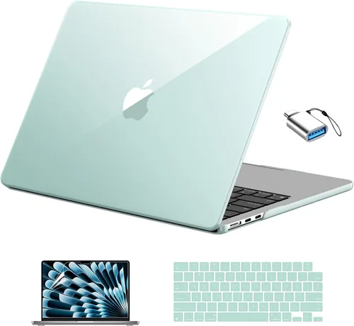Vista 17 de EooCoo Funda compatible con MacBook Air de 13 pulgadas M5 2026-2022 M4 M3 M2 modelo A3449 A3240 A3113 A2681, Mac Air de 13.6 pulgadas, carcasa