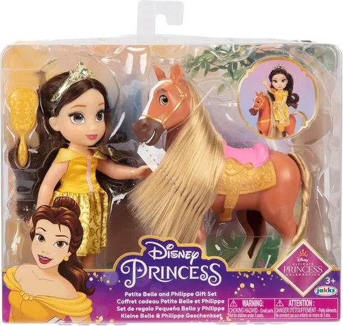 Vista 3 de Muñeca Disney Princess Belle y Set de Regalo Petite Phillipe, Amarillo