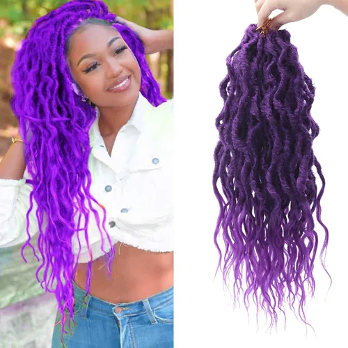 Vista 19 de Rastas de cabello sintético de ganchillo de 16 pulgadas, rastas suaves con extremos rizados, extensiones de rastas sintéticas bohemias de ganchillo