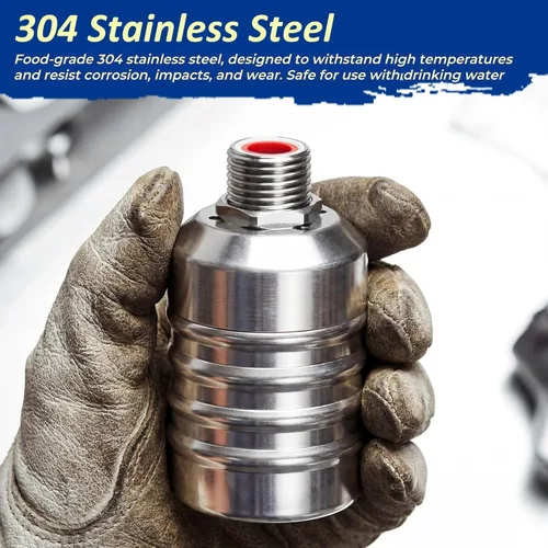 Vista 3 de 2PCS Water Float Valve, 1/2" to 3/4'' Water Level Control Float Valve, 304 Stainless Steel Automatic Water Shut off Valve, with Straight & Elbow