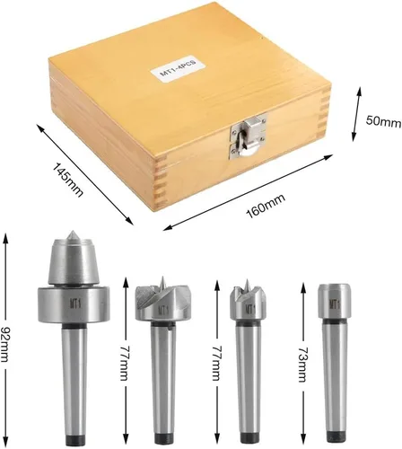 Vista 4 de Juego de 4 vasos de madera MT1 Live Center para torno de madera, torno de madera, torno de torneado, juego de centro de taza, para madera