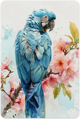 Vista 10 de Abstract Cherry Blossom Pattern Creative Metal Tin Sign Wall Decor Retro Sign for Home Living Room Bedroom Coffee Wall Decor Halloween Christmas