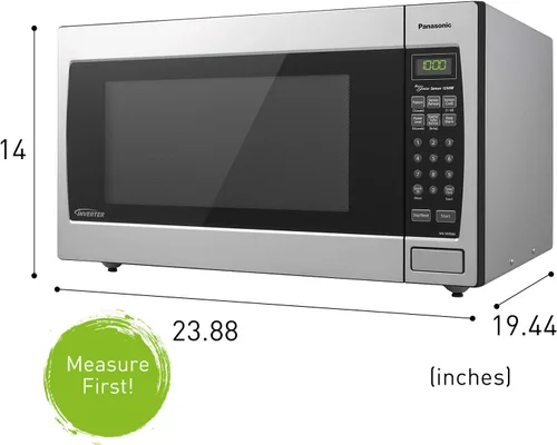 Vista 2 de Microondas con tecnología invertida Panasonic nn-sn966s encimera/empotrado, Para uso encima del mueble de la cocina, Stainless
