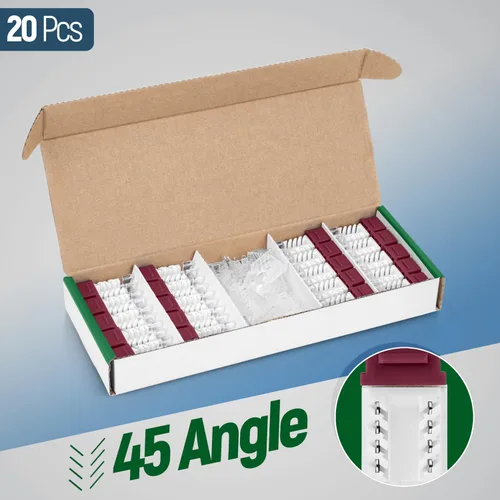 Vista 194 de Everest - Paquete de 50 conectores Keystone RJ45 Cat6 en ángulo de 45°, color blanco, conectores RJ45 hembra de perfil delgado, conector Keystone