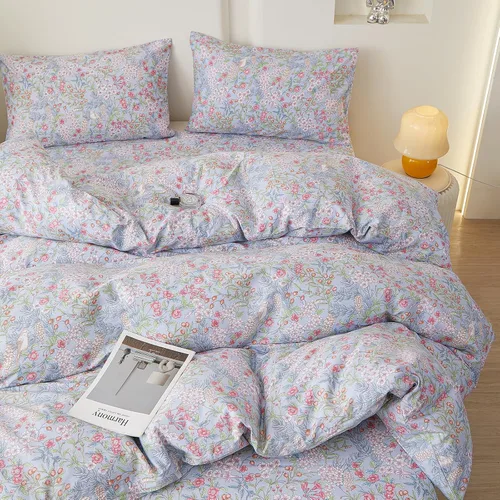 Vista 53 de HighBuy Funda de edredón floral de algodón, floral, coquette, fundas de edredón ligeras, suaves para niñas, juego de ropa de cama estilo jardín