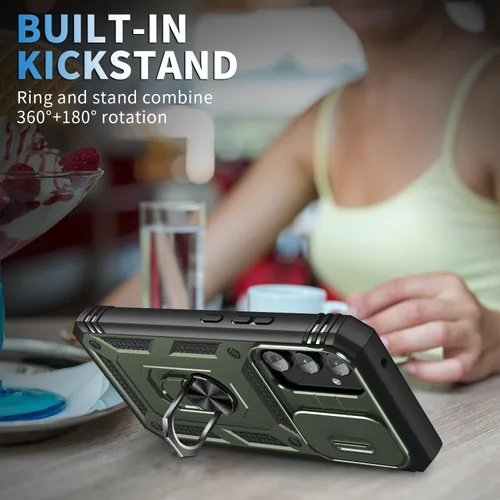 Vista 8 de PASNEW Funda para Samsung Galaxy Note20 Ultra, cubierta de cámara de grado militar resistente de cuerpo completo a prueba de golpes con patada