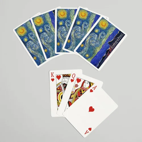 Vista 7 de Lantern Press Zabriskie Point, Death Valley National Park, California, Starry Night, 52 Playing Cards for Adults, Poker Size Card Deck