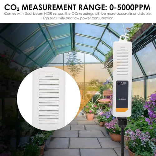 Vista 4 de Controlador de CO2 Controlador de dióxido de carbono con función automática de día y noche y relé Monitor de CO2 Sensor de CO2 NDIR