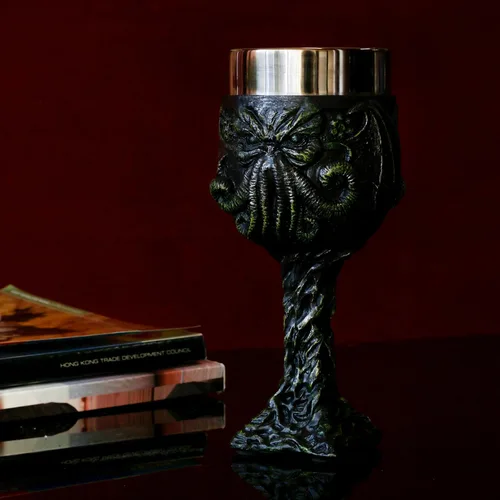 Vista 2 de alikiki Cthulhu - Cáliz de vino inoxidable de 7 onzas, regalo D&D