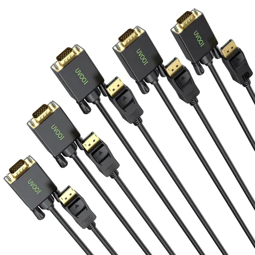 Vista 8 de Cable adaptador de puerto de pantalla a VGA de 6 pies, DisplayPort DP a VGA macho, chapado en oro, compatible con Dell, HP Lenovo, ASUS y más