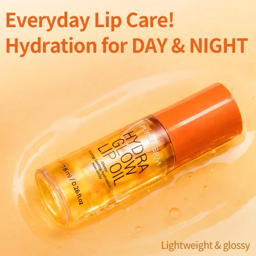 Vista 5 de Purederm Hydra Glow - Aceite de labios brillante, brillo labial transparente no pegajoso, cuidado labial hidratante para labios secos, uso diario