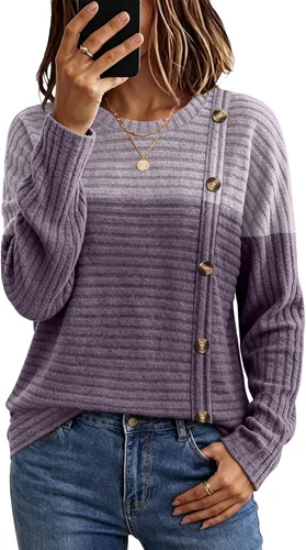 Vista 8 de WIHOLL Suéteres de otoño para mujer, trajes de profesor, camisas de manga Verde