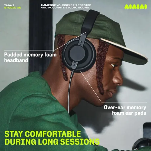 Vista 6 de AIAIAI TMA-2 Studio XE Auriculares Profesionales de Estudio de Cuero PU con Ableton Live Lite, Negro