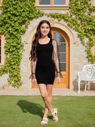 Vista 4 de WDIRARA Vestido de malla transparente con volantes para niña, de manga larga, con apliques y cuello cuadrado Flor de malla negra