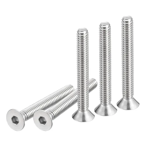 DTGN Tornillos de cabeza plana de 1/4-20 x 2, paquete de 20 tornillos de cabeza plana de acero inoxidable 304, rosca completa, pernos avellanados