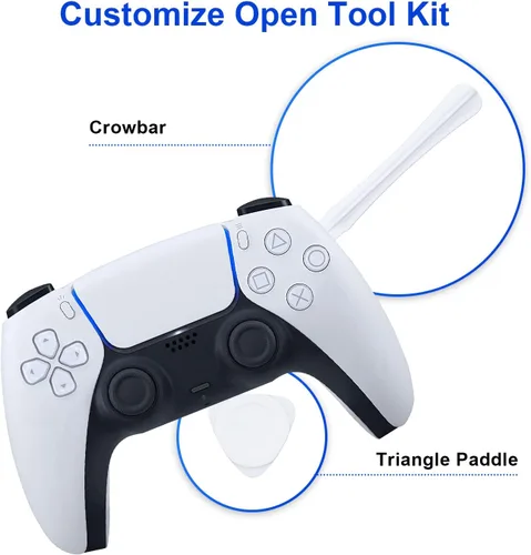 Vista 6 de Mcbazel 7 in 1 Joystick Repair Kit for PS5 Controller, 3D Analog Joystick Thumb Sticks Replacement Thumb Caps Grips with Screwdriver and Prying