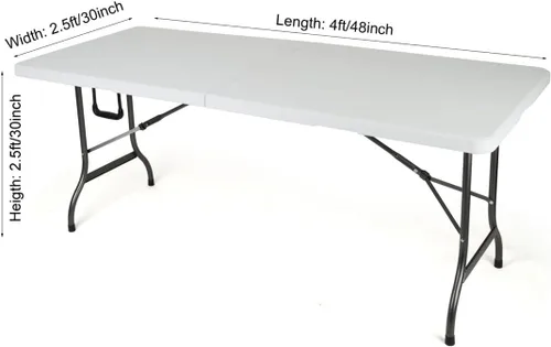 Vista 4 de Paquete de 2 manteles de elastano elásticos de elastano verde cazador de 4 pies para mesas rectangulares, eventos, bodas, banquetes y fiestas