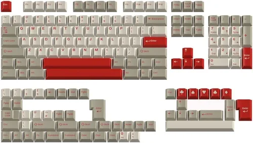 Vista 8 de Owpkeenthy Teclas de carbono retro perfil SA de 150 teclas personalizadas de ABS Doubleshot Juego de teclas con barra espaciadora dividida