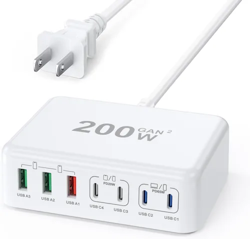 Vista 7 de Bloque de Cargador USB C Multi USB Estación de Carga 50W 12 Puertos Hub USB C Múltiple Tira de Carga USB para iPhone 13/14/15/16/Smartphone/Tablet