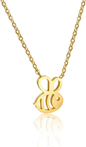 Altitude Boutique Collar de abejorro, collar de colmena de abeja de miel para mujer (plata, oro)