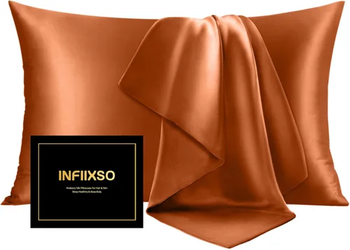 Vista 36 de INFIIXSO Funda de almohada de seda de morera, para cabello y piel, tamaño estándar, cremallera oculta, 20 x 26 pulgadas, suave y refrescante