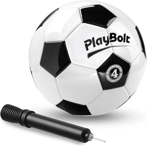 Vista 12 de PlayBolt Soccer Ball Sizes 2, 3, 4, 5 with Pump - Black & White Training Practice & Match Ball for Kids, Youth and Adults (1-Pack or 4-Pack)