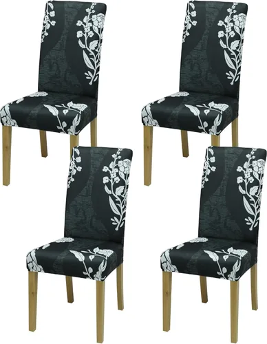 Vista 84 de Fundas para Sillas de Comedor, Juego de Fundas para Sillas de Comedor de 4 Piezas, Fundas Elásticas para Sillas de Cocina, Fundas para Sillas