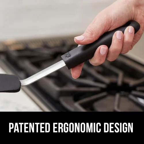 Vista 6 de GORILLA GRIP Espátula de silicona flexible de grado alimenticio, cabezal resistente al calor para sartén antiadherente, mango de goma suave