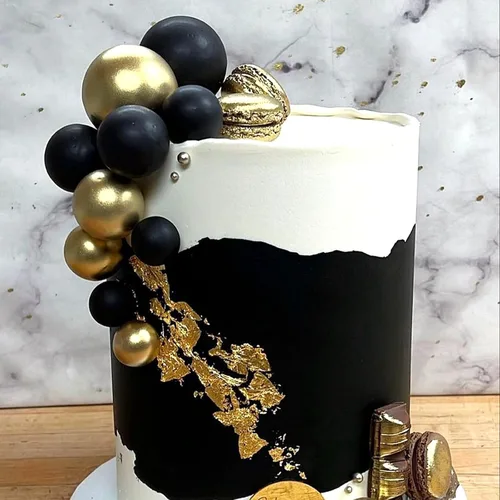 Vista 4 de ASTARON 20 piezas de decoración de bolas para pastel, mini globos, decoraciones de pastel, palos, bolas negras, decoraciones de pastel