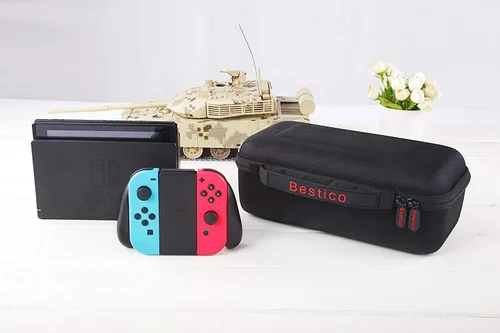 Vista 7 de Bestico Funda de transporte para Nintendo Switch y Switch modelo OLED funda de viaje portátil de carcasa rígida protectora para consola Nintendo