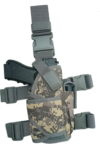 Vista 10 de Molle - Funda táctica para pistola de muslo, funda de pierna caída, ajustable a la derecha