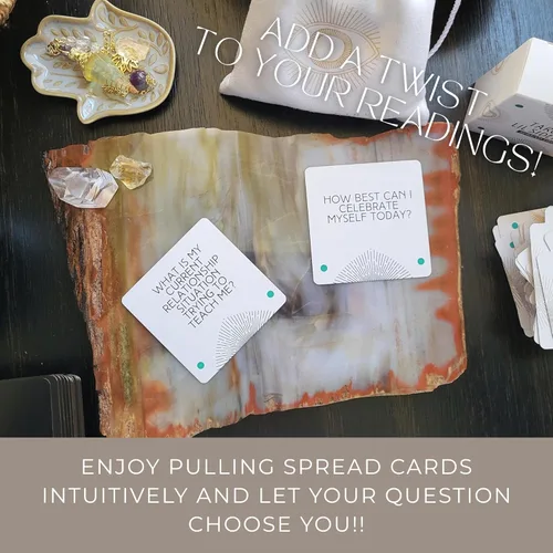 Vista 5 de Tarot Spread Deck: 82 tarjetas de preguntas para claridad e impacto. Herramienta de aprendizaje del tarot, artesanía se propaga intuitivamente