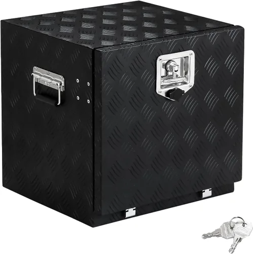 Vista 3 de Caja de herramientas de aluminio para camión con cerradura y llaves, caja de herramientas de almacenamiento de remolque resistente de 182448