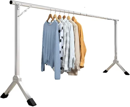 Foldable Stainless Steel Clothes Drying Rack with Adjustable Length, Heavy Duty Laundry Airer for Indoor and Outdoor Use(120cm/47in)