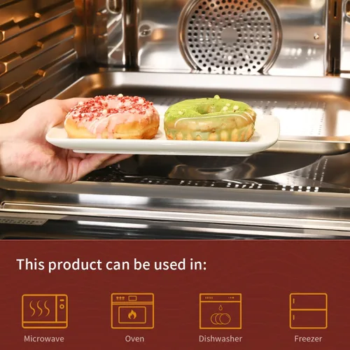 Vista 8 de WishDeco Juego de 6 platos rectangulares pequeños, platos blancos de 9 pulgadas, platos de cerámica para sushi, platos de servir para aperitivos