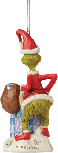 Vista 3 de Enesco Jim Shore Dr. Seuss The Grinch - Adorno colgante de chimenea, 5 pulgadas, multicolor, Navidad
