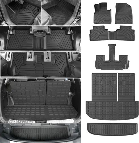 Vista 7 de Powoq Alfombrilla de carga de 7 asientos Compatible con maletero Palisade 2020-2025 Alfombrilla de maletero TPE Forro de maletero Protector