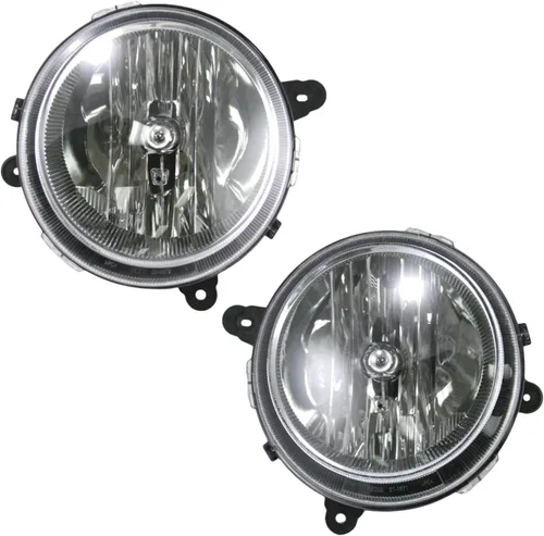 Vista 489 de TRQ Juego de Conjunto de Ensamble de Faros de 2 Piezas de Desempeño Halógeno con Marco Cromado Conductor y Lado del Pasajero Compatible con Mercedes
