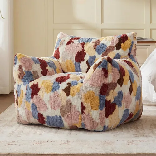 Vista 12 de Achicsofar Puf gigante para adultos y adolescentes, sofá grande con relleno, cómodo puf mullido con reposabrazos para dormitorio, sala de estar