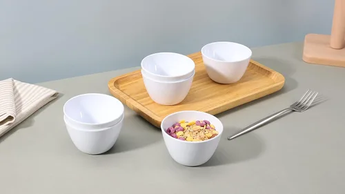 Vista 7 de Amazon Basics Tazón redondo de melamina, 8 oz, blanco, juego de 6 piezas