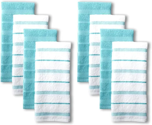 Vista 28 de KitchenAid Albany - Juego de 4 toallas de cocina, naranja miel/blanco, 16 x 26 pulgadas