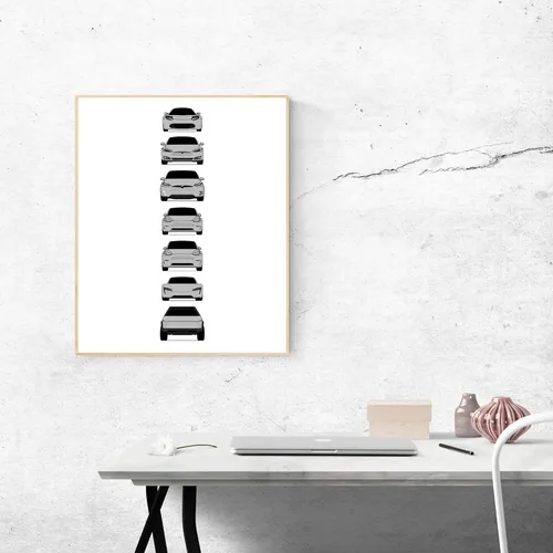Vista 11 de Custom Car Posters Póster hecho a mano compatible con Tesla Generations e impresión de Roadster, Model S, Model X, Model 3, Model Y, Cyber Truck