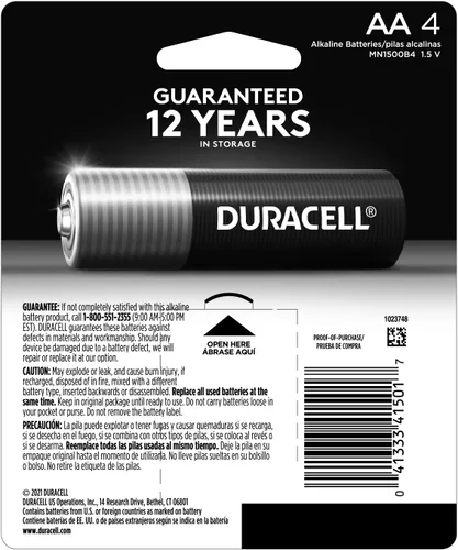 Vista 2 de Duracell - Pilas AA Coppertop con ingredientes Power Boost, paquete de 4 pilas doble A de larga duración, pilas alcalinas AA para aparatos
