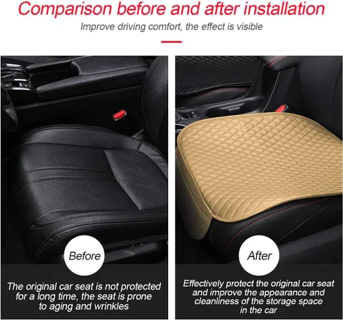 Vista 7 de Funda de cuero para asiento de automóvil, cojín de asiento de automóvil, cómodo, compatible con el 90% de vehículos, autos, SUV, accesorios