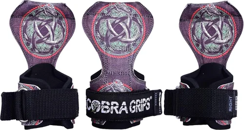 Vista 18 de Cobra Grips Weight Lifting Gloves with Adjustable Neoprene Padded Wrist Wraps - Heavy Duty Alternative to Power Lifting Hooks for Deadlifts