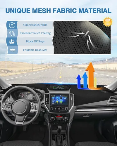 Vista 264 de FIILINES - Cubierta para tablero, accesorio para tablero de malla antideslizante, parasol sin reflejos y protector compatible con Toyota Tundra
